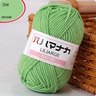 Multi-purpose 25g/ball Milk Cotton Yarn for DIY, Handmade Crafts, Amigurumi, Hats, and Bags