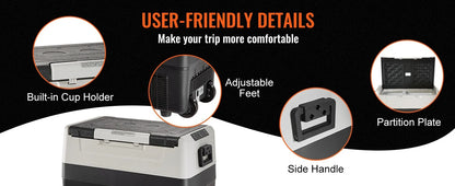 35L, 45L, 55L Car Refrigerator-Mini Fridge Freezer with Portable Compressor Cooler,Ice Box for Camping and Travelling Adventures