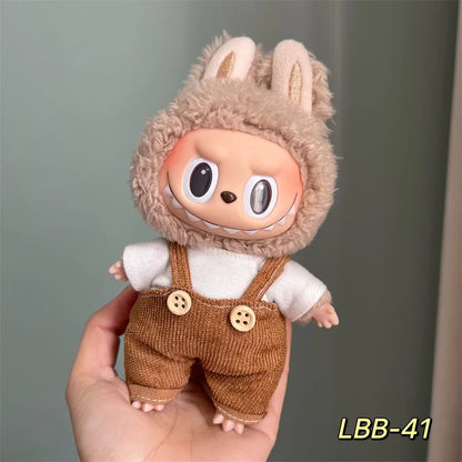 POP Labubu baby clothes 17cm plush vinyl labubu sit-down party first-generation and second-generation suit, clothes only