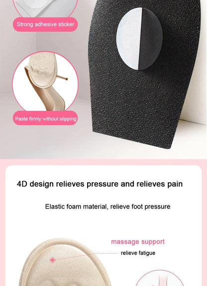 Half Insoles for Shoes Inserts Forefoot Pad Non-slip Sole Toe Plug Cushion Reduce Shoe Size Filler High Heels Pain Relief Pads