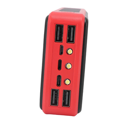 Solar Power Bank 50000mAh Aluminum Alloy USB Portable Charger Battery Pack with LED Light for Outdoor Camping Emergency