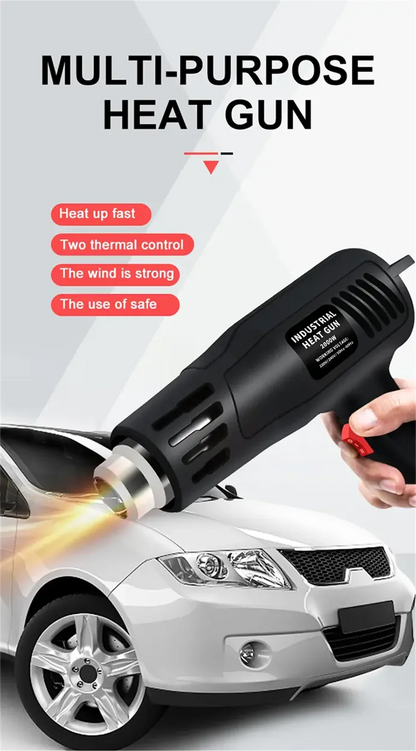 2000W Hot Air Gun High Power Temperature Regulating Industrial Electric Heat Gun Automobile Film Baking Gun Tool
