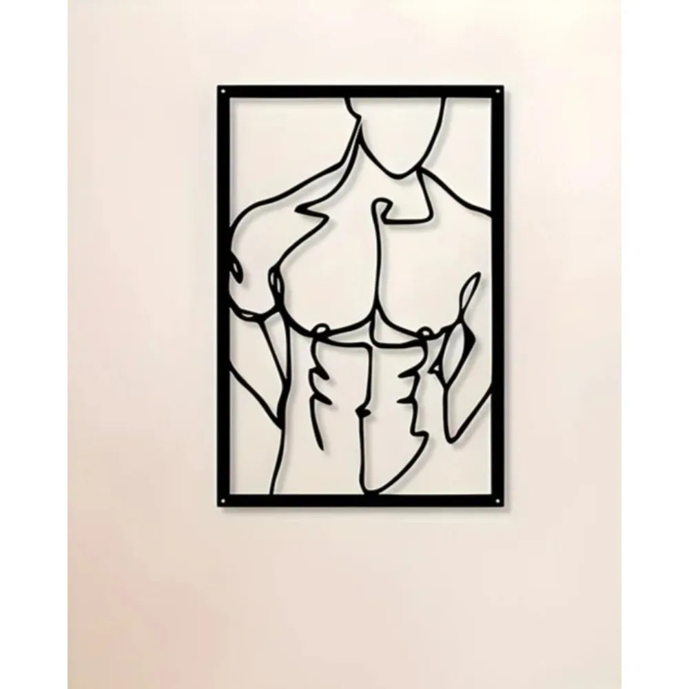 40x60cm Modern Metal Wall Art - Abstract Geometric Design for Living Room, Stylish Contemporary Decor