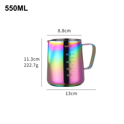 350ML/550ML Colorful Coffee Latte Milk Frothing Jug Milk Frother Pitcher Stainless Steel Jug Espresso Barista Pitcher Milk Pot