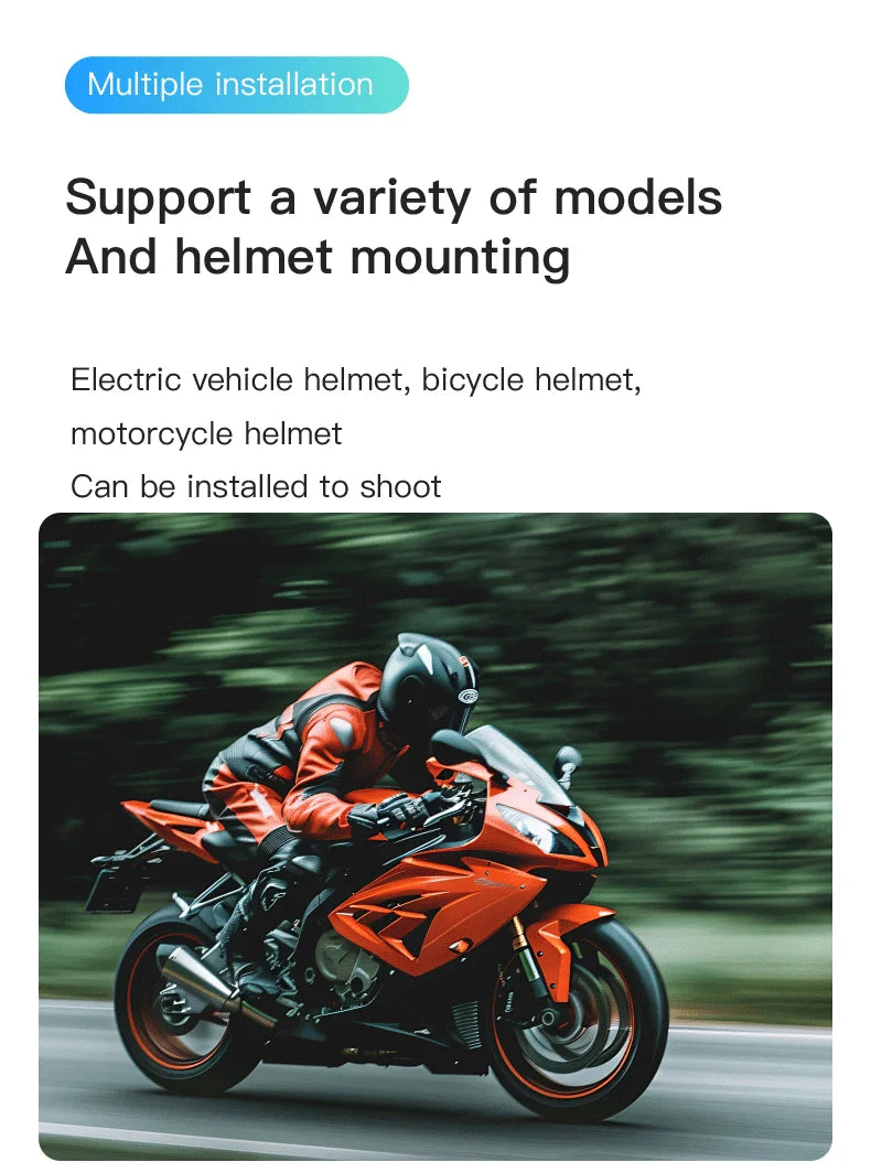 Outdoor Sports Camera In Helmet Motorcycle Bike Sport Mini Filming Bicycle Action 4K Professional Body Cam And Video Cameras Mtb