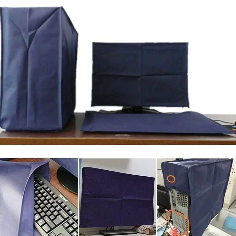 3PCS 19 To 34 Inches Desktop Computer Dust Cover Blue LCD Screen Cover Durable Computer Protective Cover for Computer