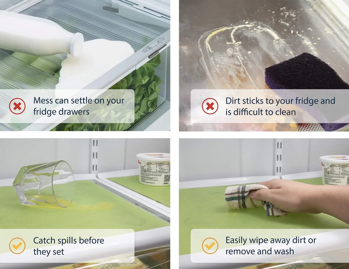 5/3/1PCS Refrigerator Mats Refrigerator Liners Refrigerator Pads Shelf Mats Washable Fridge Liners Drawer Table Placemats