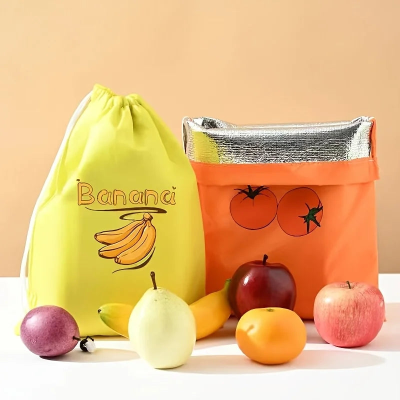 2/3 reusable fabric food storage bags - leak proof, breathable, drawstring design, can keep vegetables fresh for two weeks
