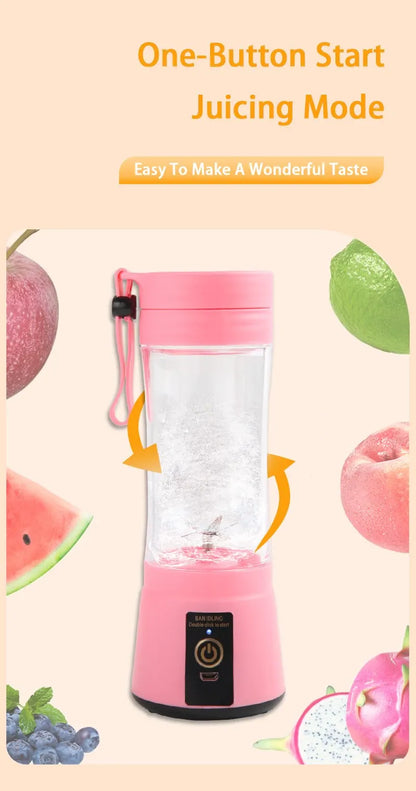Portable Fruit Juice Blenders Summer Personal Electric Mini Bottle Home USB 6 Blades Juicer Cup Machine For Kitchen Dropshipping