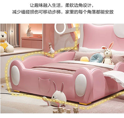 150X200cm Modern Childrens cartoon girl princ ess bed pink queen size bed frame full  double bed complete bedroom furniture