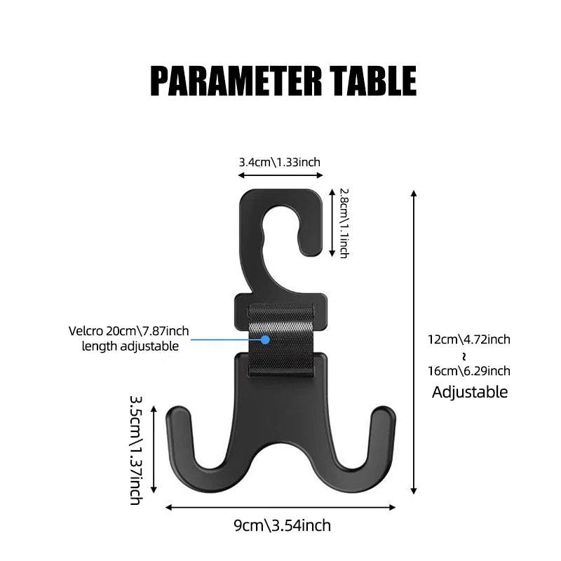 2 Pcs Car Seat Headrest Double Hook Hook Car Multifunctional Durable Bracket for Bicycle Handbag High Power Stroller Hook