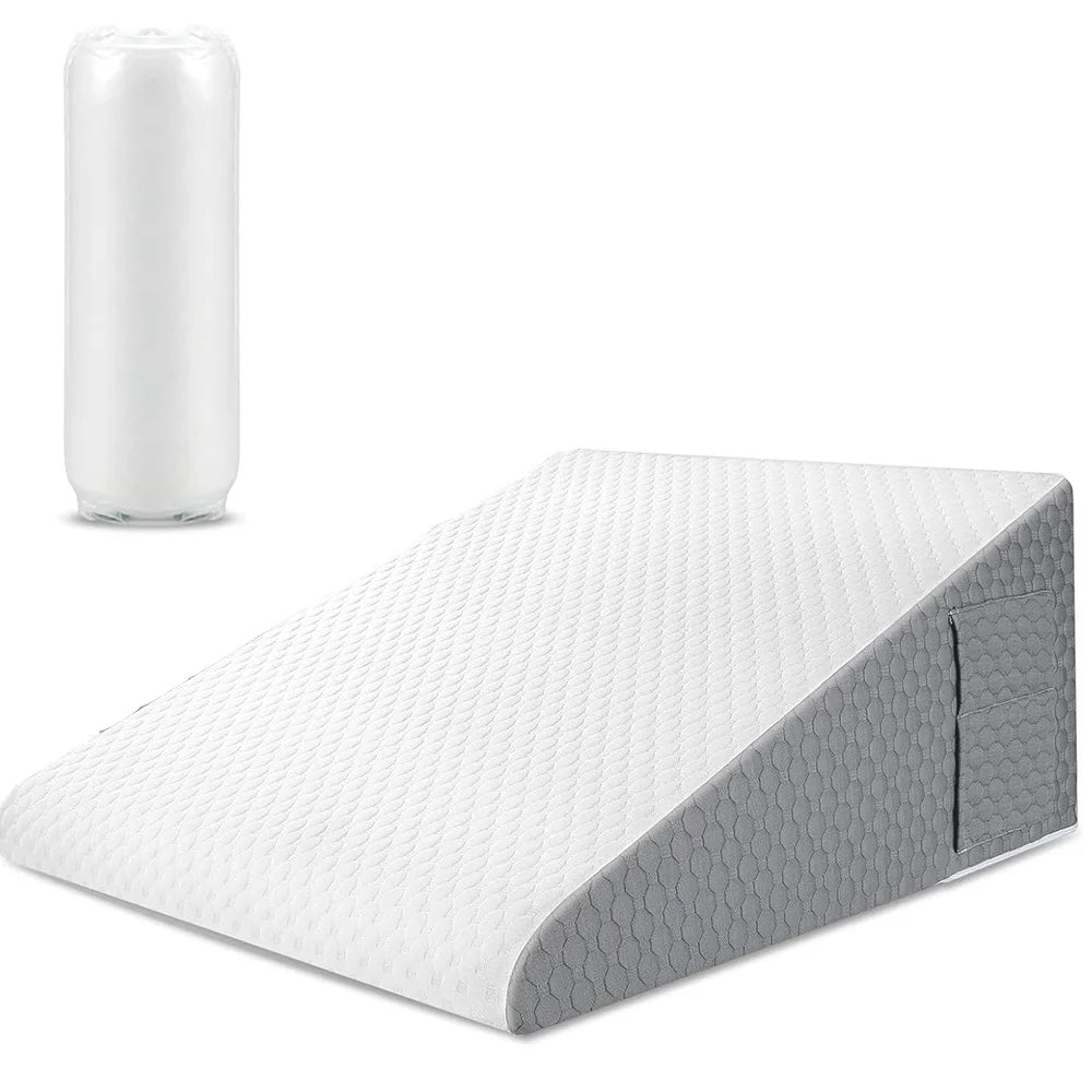 Bed Wedge Pillow for Sleeping, Soft Memory Foam Top, Triangle Pillow Wedge, Body Positioners for Leg Elevation, Snoring Relief