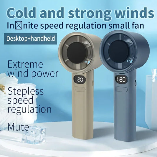 Handheld Small Fan 120 High-speed Desktop Fan Adjustable Portable Outdoor Handheld USB Rechargeable Mini Handheld Electric Fans