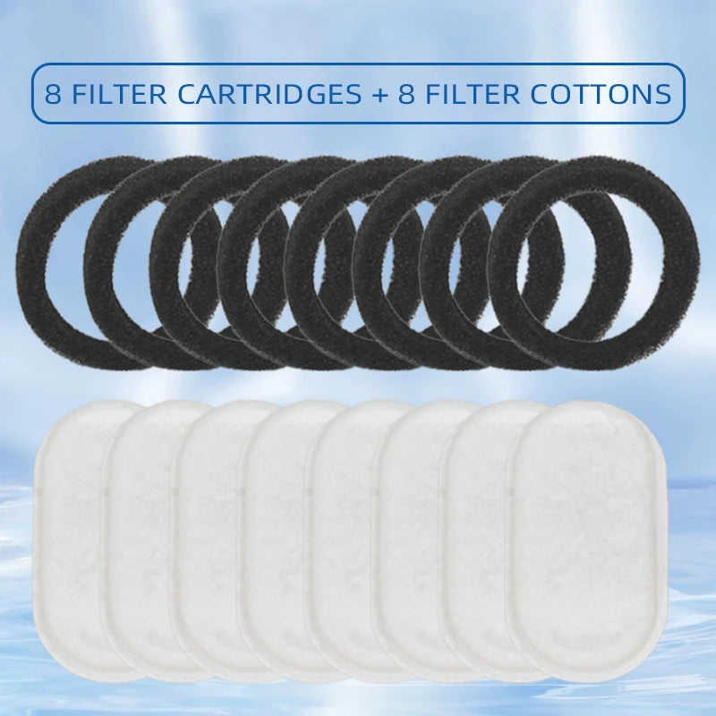 Cat water foundation 108oz/3.2L stainless steel cat drinking fountain 4 carbon filters+4 foam filters replaceable filters