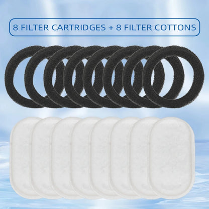 Cat water foundation 108oz/3.2L stainless steel cat drinking fountain 4 carbon filters+4 foam filters replaceable filters