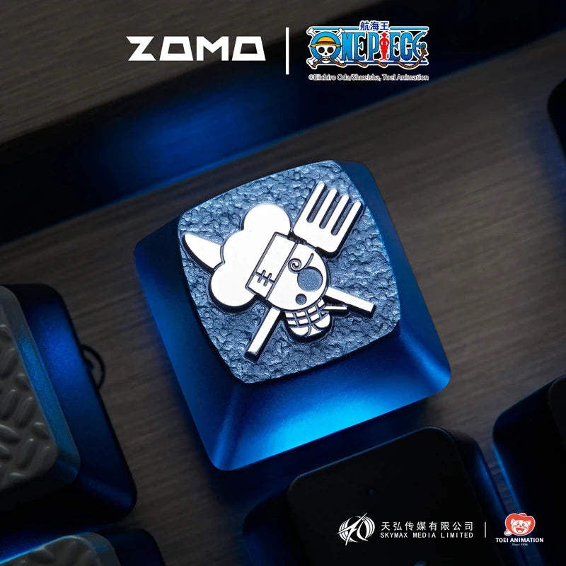 Zomoplus One Piece Metal Keycap Aluminum Artisan Keycap for Mechanical Keyboard Officially Licensed Anime Gaming Keycap