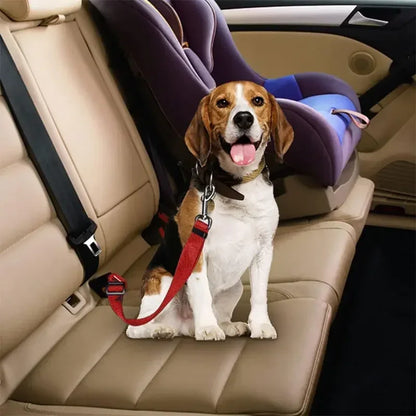 Adjustable Dog Car Seat Belt Safety Harness with Lead Clip Traction Harness for Cats And Dogs Vehicle Pet Seat Accessory