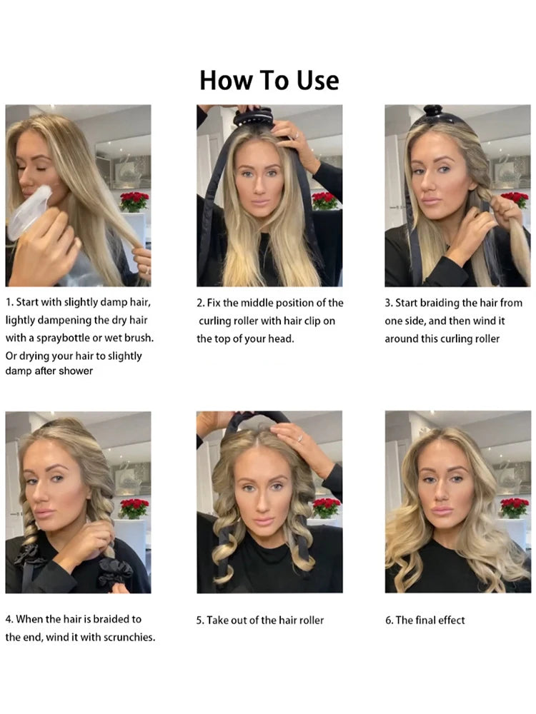 Foam No Heat Sleeping Curling Iron Hairdressing Big Wave Curling Iron Lazy Curl Wave Styler DIY Hair Styling Tools Hair Styling