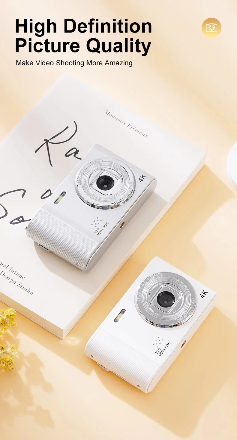 Digital Camera Retro CCD Portable Camera Dual Camera Flash 8x Digital Zoom Entry-Level Small Students Campus Selfie camera