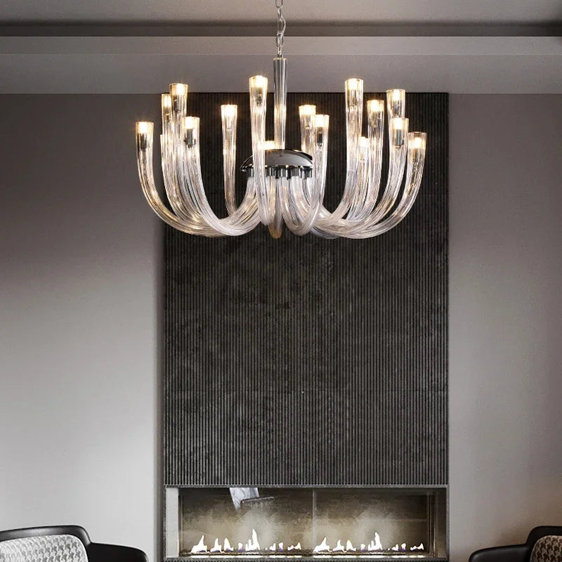 ART DECO Glass Chandelier for Living Room Bedroom Dining Room Designer Luxury LED Hanging Ligting 2024 NEW Lamp