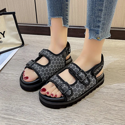 Sandal Women's Geometric Slingback Platform Sandals for The Beach Roman Sandal Platform Shoes Outdoor Beach Sandals