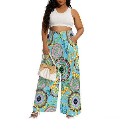 2025 Spring Palazzo Pants for Women High Waisted Wide Leg Stretchy Loose Fit Casual Trousers Party Pants with Pocket