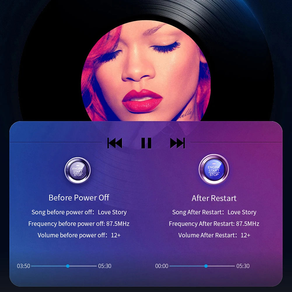 Bluetooth 5.3 Car FM Transmitter Wireless Bluetooth Car Adapter MP3 Player Handsfree Call Dual USB PD Fast Charger Roller Wheel