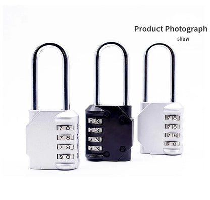 Combination Padlock Outdoor 4 Digit Long Shackle Waterproof Password Padlock Pad Lock For School Locker Gym Locker Fence Gate