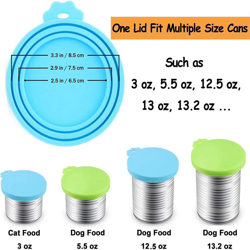Reusable Pet Food Can Cover and Spoon Portable 2pcs/set  Dogs Cat Storage Tin Cap Lid Seal Cover Health Pet Supplies Pet Lids Ca