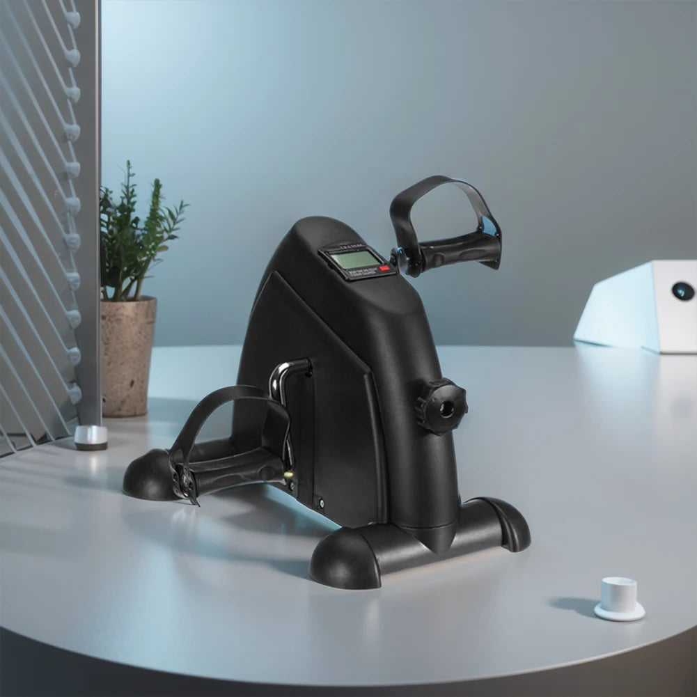 Mini Exercise Bike Peddler Exercise Bike Portable Foot Pedal Exercise Machine Adjustable Under Desk Bike LED Display for Seniors