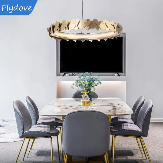 Contemporary Art Decorative Reading Room Pendant Lamp LED Gold Brass Pendant Chandelier Indoor Lighting Decoration