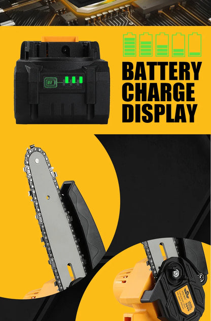 LYUWORechargeable Brushless Household Mini Electric Saw Handheld Saw Wood Cutting Saw Woodworking Saw Outdoor Electric Chain Saw