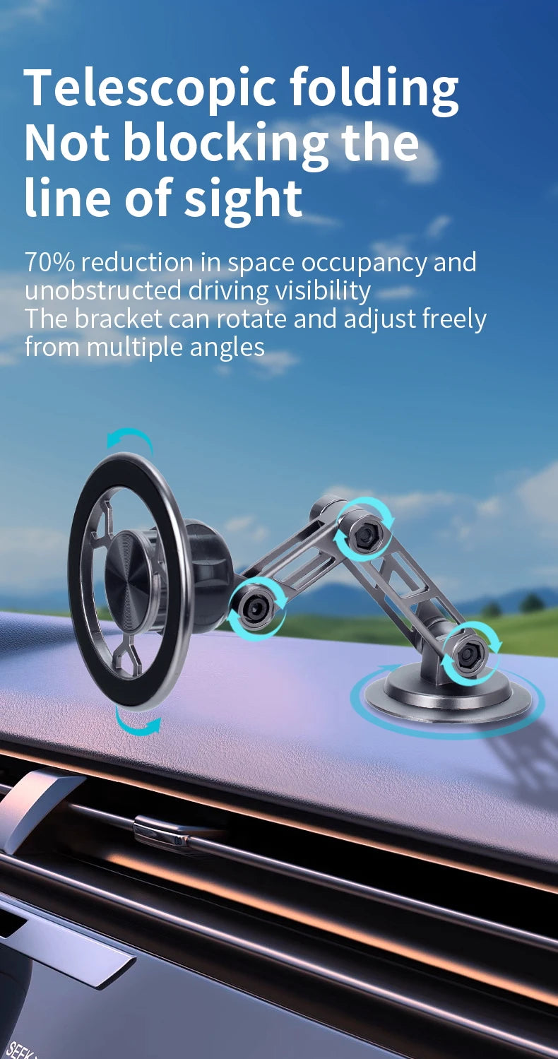 Universal metal magnetic mobile phone holder Foldable rotating mobile phone holder Dashboard windshield Car mobile phone holder