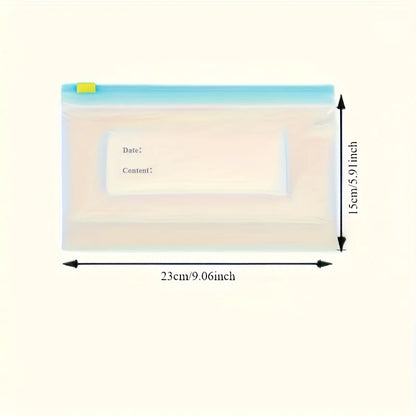 15pcs Reusable Food Storage Bags with Slide Lock Seal - for Fruits, Vegetables, Grains & Meal Prep -Freshness & Space Saving