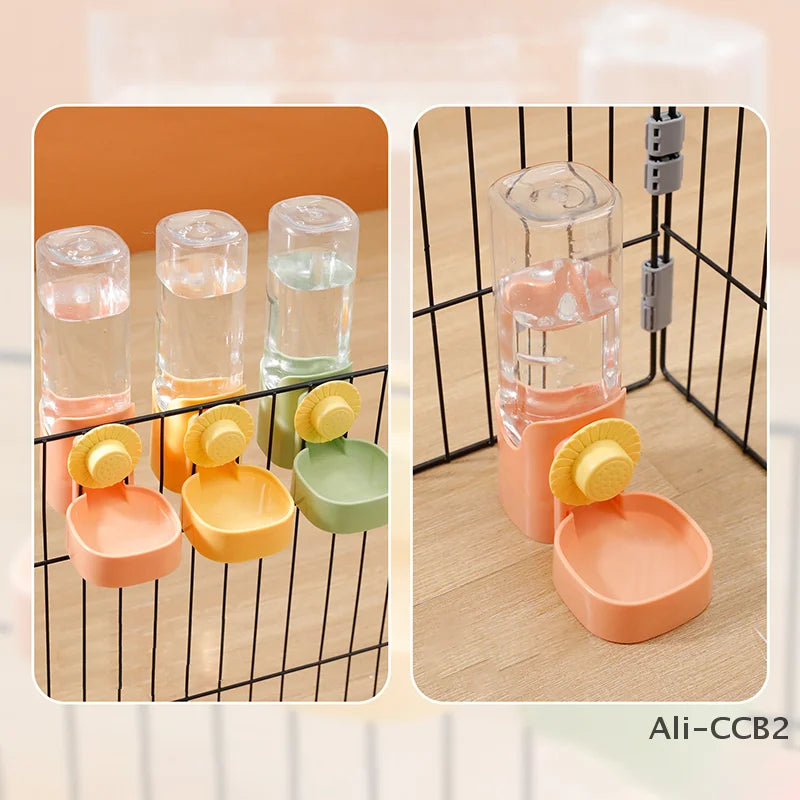 Automatic Pet Feeder Cage Hanging Bowl Water Bottle Food Container Dispenser For Puppy Cats Rabbit Birds Pet Feeding Product