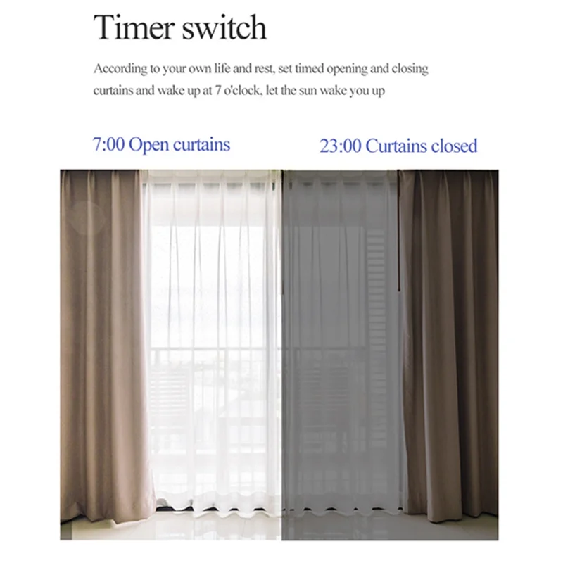 ABZZ-TUYA Smart Bluetooth Curtains Robot Roman Rod Track Automatic Curtain Opener Remote Control Curtain Motor