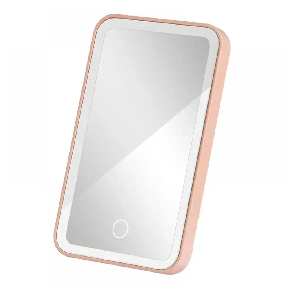 Car sun makeup mirror invisible touch USB reportable 360 ° adjustment soft light does not hurt the eyes mini convenient