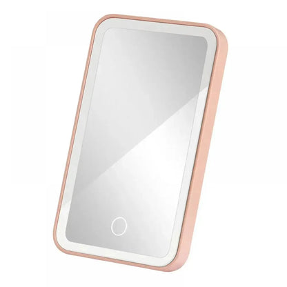 Car sun makeup mirror invisible touch USB reportable 360 ° adjustment soft light does not hurt the eyes mini convenient