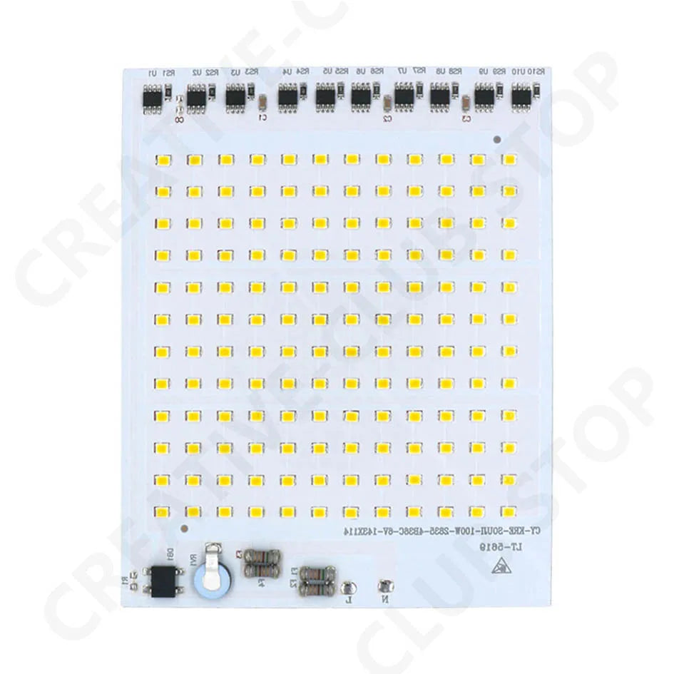 Smart IC LED Chip 10W 20W 30W 50W 100W 3500K Lamp Beads High Power LED Light Board 220V 2835 SMD LED Lamp For Indoor Outdoor DIY