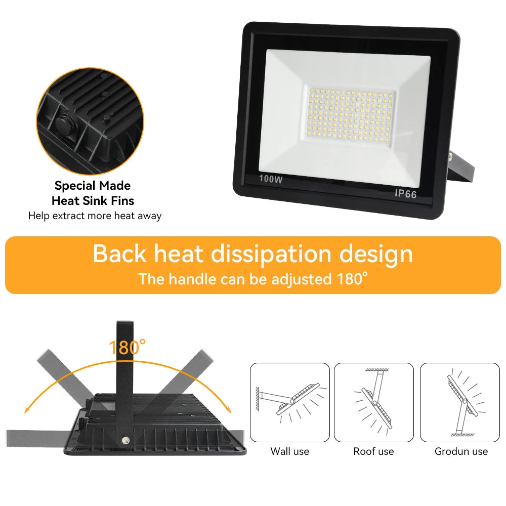 LED Floodlight Outdoor LED Spotlight High Brightness Outdoor LED Lights 10W 20W 30W 50W 100W AC 220V Light For Garden Street Lig