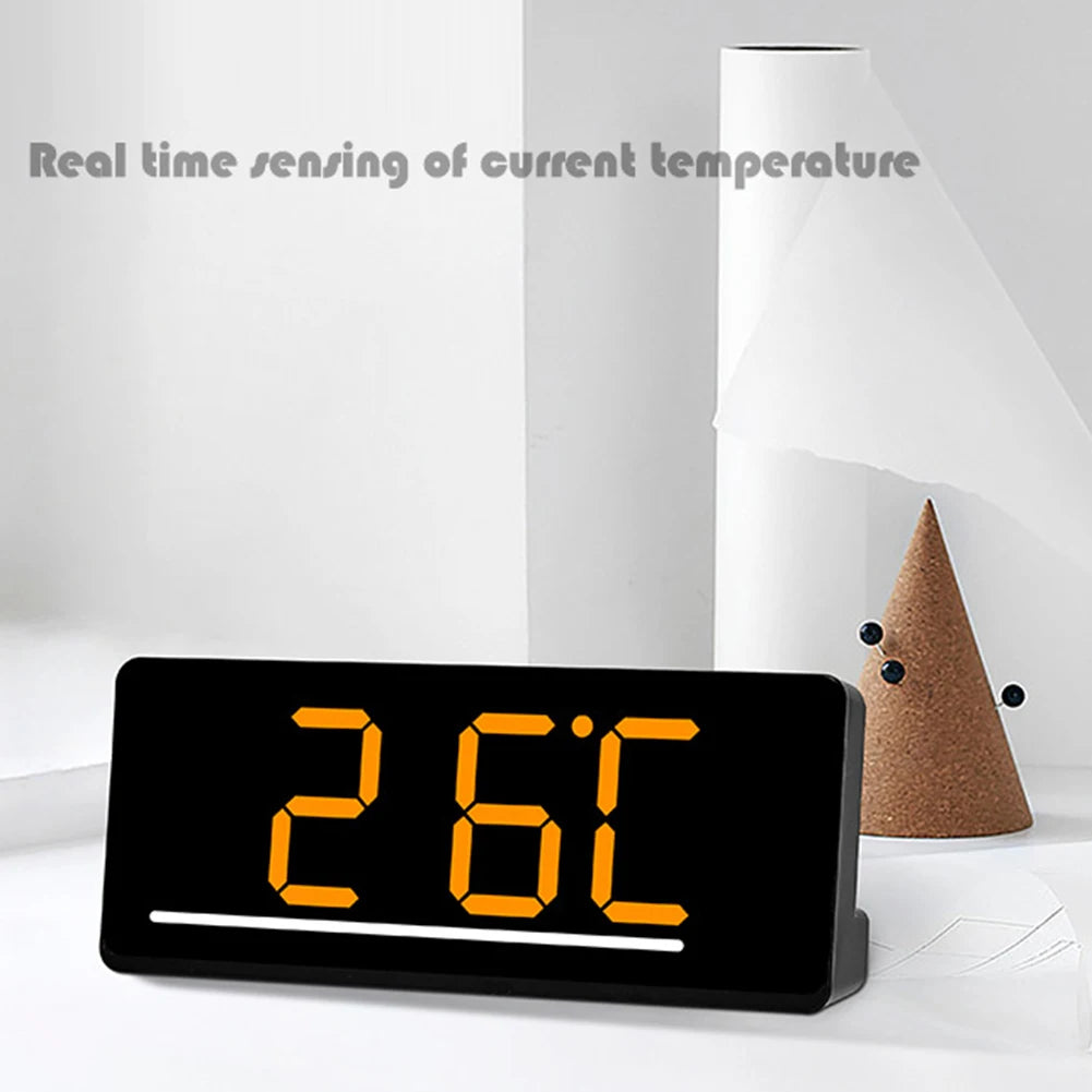 Silent Digital Alarm Clock for Babies,LED Bedside Clock with Night Light Multiple Functions | Adjustable Tone Volume