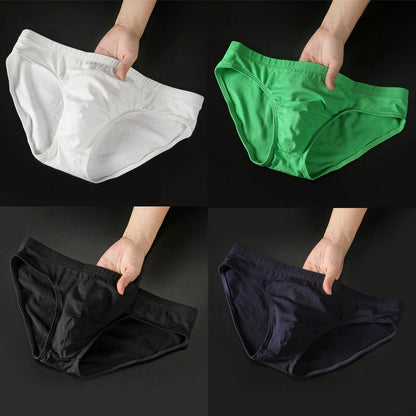 Mens Underwear Briefs Sexy Cueca Calzoncillos Hombre Slip Men Sleepwear Breathable Cotton Solid Color Male Panties Underpants