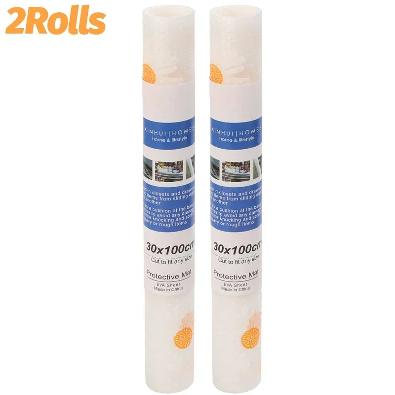 Non-Slip Drawer Mat Thicken Flower Pattern Shelf Cover Liners Waterproof Cabinet Pads EVA Placemat Table Fridge Pad Desk Covers