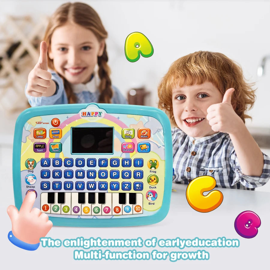 Educational Learning Computer for Kids 3+, Interactive Touchscreen Games, Portable Study Machine with ABCs/Numbers, Birthday Gif