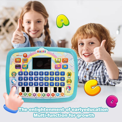 Educational Learning Computer for Kids 3+, Interactive Touchscreen Games, Portable Study Machine with ABCs/Numbers, Birthday Gif