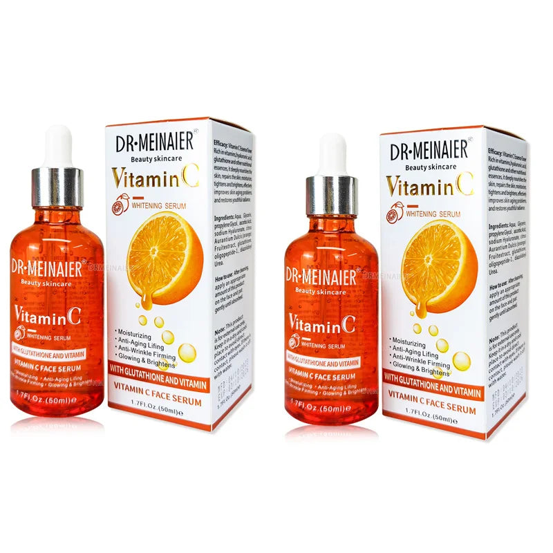 50ml*2pcs Vitamin C Face Serum, Brightens, Hydrates and Reduces Signs of Aging, with Vitamin C, Hyaluronic Acid for Glowing Skin