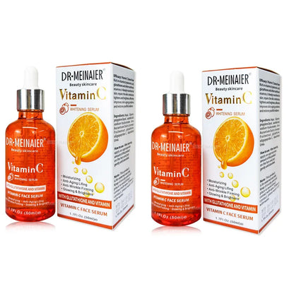 50ml*2pcs Vitamin C Face Serum, Brightens, Hydrates and Reduces Signs of Aging, with Vitamin C, Hyaluronic Acid for Glowing Skin