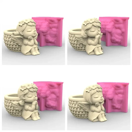 Succulents Flower Pot Resin Silicone Mold DIY Garden Concrete Flowerpot Holder Mould Handmade Crafts Home Decor