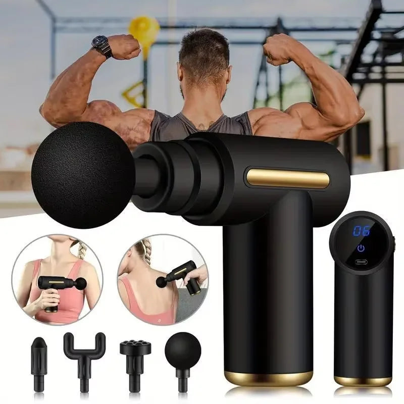 Portable Button Fascia Gun Deep Tissue Massage Mini Lightweight and Adjustable Speed Massage Equipment Suitable for the Body