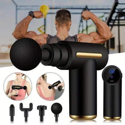 Portable Button Fascia Gun Deep Tissue Massage Mini Lightweight and Adjustable Speed Massage Equipment Suitable for the Body